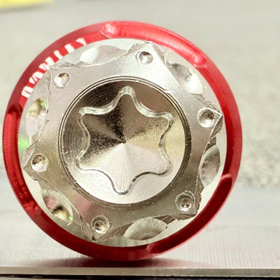 Ốc tay thắng đĩa kiểu SALAYA kèm tán hở 6li và long đền đỏ kitaco gắn Tay Thắng Đĩa xe máy Sirius,Exciter,Winner,Pcx