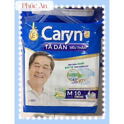 Tã Dán Người Lớn Caryn Size M 10 Miếng Vòng Hông 61 đến 106 Cm - Tã Dán Người Già Size M10 Caryn