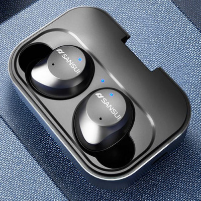 Tai nghe không dây cảm ứng Bluetooth 5.0 Cao cấp Sansui có Dock tự sạc (Âm thanh HiFi tuyệt hảo) - Hàng nhập khẩu