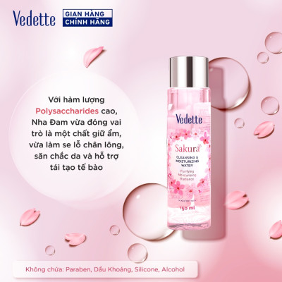 Toner Nước cân bằng dịu nhẹ Vedette Hương Hoa Anh Đào 150ml