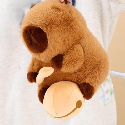 Thú nhồi bông capybara gõ mõ ngộ nghĩnh - Size 35cm - Quà tặng gấu bông chuột lang nước dành cho người cần tịnh tâm.
