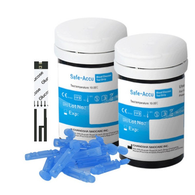 Bộ máy đo đường huyết Safe Accu tặng 1 hộp 50 que thử và hộp 50 kim chích máu