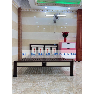 Giường ngủ 1MX2M sắt hộp vuông chắc chắn mẫu mới đẹp sang trọng - BẢO AN