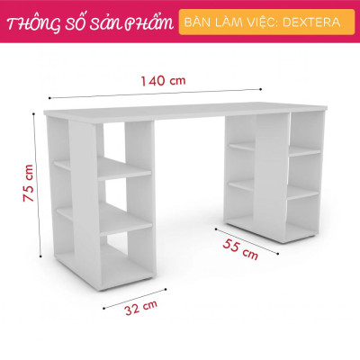 Bàn làm việc nhỏ gọn tiện dụng gỗ MDF SMLIFE Dextera