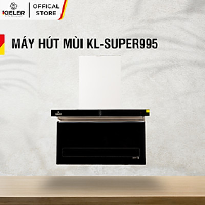 Máy hút mùi KIELER KL-SUPER995 công suất hút cao, không gây tiếng ồn, kiểu vát kính sang trọng, điều khiển bằng cử chỉ - Hàng Chính Hãng