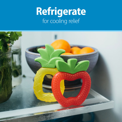 [ TE024 ] Ngậm nướu AquaCool Water, hình quả táo và quả dứa - Dr.Brown