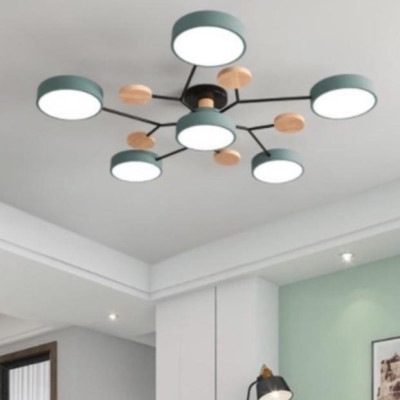 Đèn trần hiện đại MACARON 6 tay với 3 chế độ màu ánh sáng hiện đại