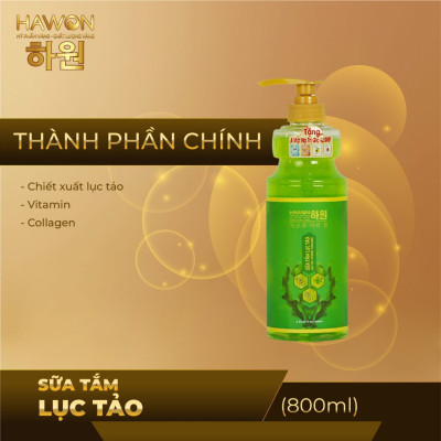 Sữa Tắm Trắng Da Lục Tảo Cao Cấp HAWON - 800ml