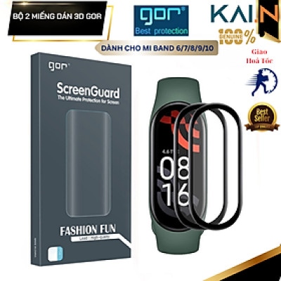 Combo 2 Miếng Dán màn hình 3D GOR cho Đồng Hồ Xiaomi Miband 8/ Mi band 9/ Mi band 10/ Miband 7/ Miband 6 Kai.N_ Hàng chính hãng