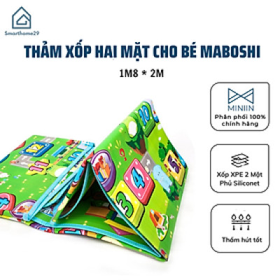 Thảm xốp Maboshi MINIIN cao cấp, Thảm 2 mặt cho bé vừa học vừa chơi (1m8 x 2m) - Giao mẫu ngẫu nhiên