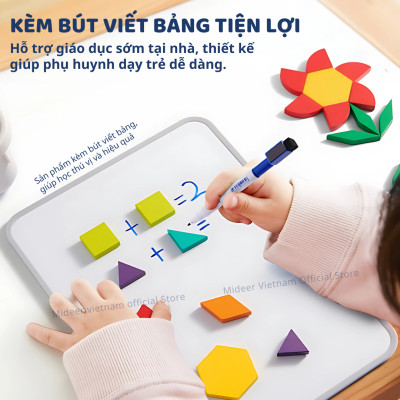 Xếp hình Tangram nam châm đồ chơi giáo dục cho bé Mideer Magnetic Geometry Blocks 250pcs