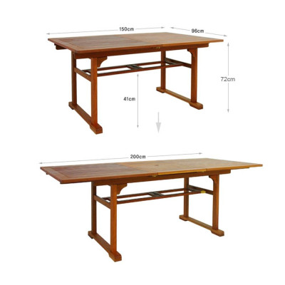 Bàn Xếp Mở Rộng Karang IBIE NT3027 (150 x 98 x 72 cm) - Nâu