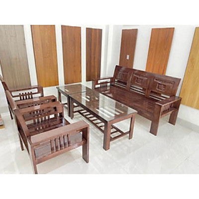 Bàn ghế đối tiếp khách gỗ sồi nga