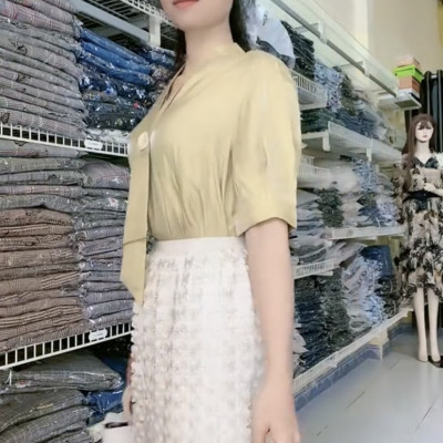 Set áo váy công sở cao cấp Myqlothing họa tiết hoa tao nhã.