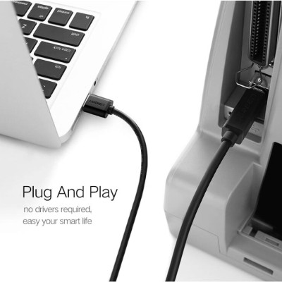 Ugreen UG10352US135TK 5M màu Đen Cáp USB 2.0 sang USB B máy in đầu mạ vàng - HÀNG CHÍNH HÃNG