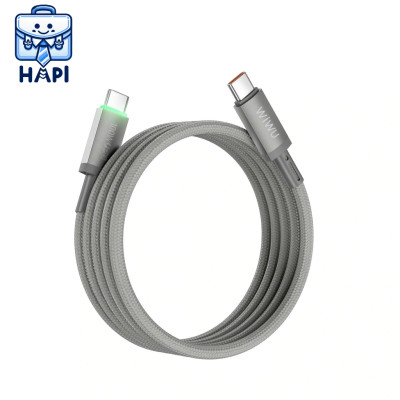 Cáp sạc Type-C to Type-C 100W hàng chính hãng WiWU Maglink Wi-C084. Dây dù nylon siêu bền, truyền đẫn ổn định