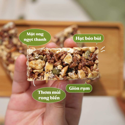 Thanh bánh gạo lứt chà bông, rong biển Fonut ( Gói 400g) - thanh bánh gạo lứt ăn kiêng,  healthy