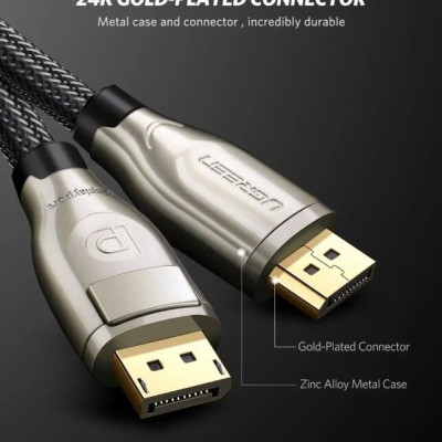 Ugreen UG30120DP107TK 2M Màu Đen Cáp 2 Đầu Displayport V1.2 cao cấp hỗ trợ 4K*2K 60GHz - HÀNG CHÍNH HÃNG