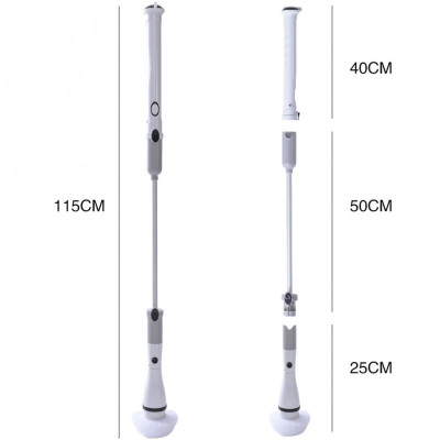 Chổi điện cọ nhà vệ sinh tự động Sothing JESOPB, đa năng kèm 4 đầu chổi tiện dụng chà siêu sạch - Hàng nhập khẩu