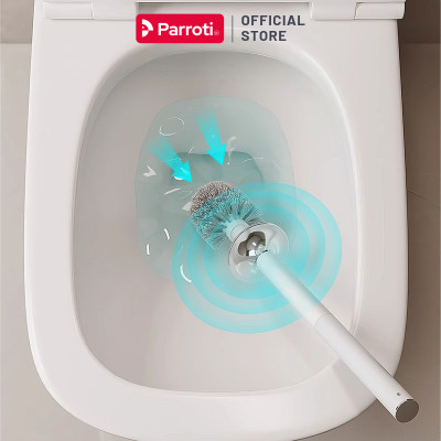 Cây Cọ Bồn Cầu Thông Minh 2 Trong 1, Dán Tường, Có Khay Đựng Nước Tẩy Rửa, Đầu Cọ Cước Mềm Parroti  Slim - SL05