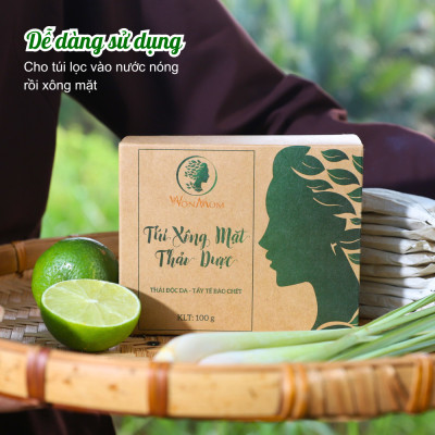 Bộ dưỡng đẩy mụn ẩn, dưỡng trắng hồng da mặt Wonmom (1 kem nghệ tươi+ 1 hộp xông mặt thảo dược)