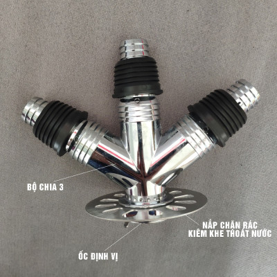 Bộ thoát nước máy giặt, thoát nước thải, nước thoát sàn nhà tắm, vệ sinh kiêm chống mùi hôi, ngăn côn trùng trào ngược – Bộ chia 3, MIHOCO 31