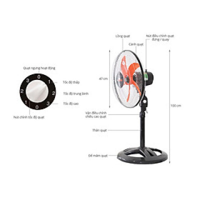 Quạt Lửng Thân Sắt Senko LTS106A - Hàng Chính Hãng