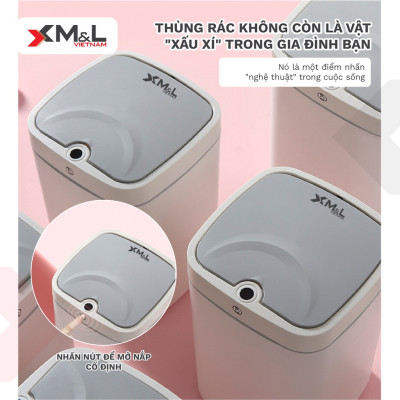 Thùng rác thông minh cảm ứng 18 lít M&L B-JA-18 phong cách sang trọng, đẳng cấp, tiện lợi
