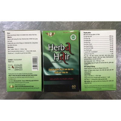 Viên uống dưỡng tóc Herba Hair Kingphar Vinh Thịnh Vượng VV, hộp 60v