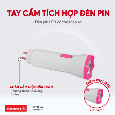 Bộ Vợt Muỗi Đa Năng Điện Quang ĐQ EMR05L WPI - Trắng Phối Hồng