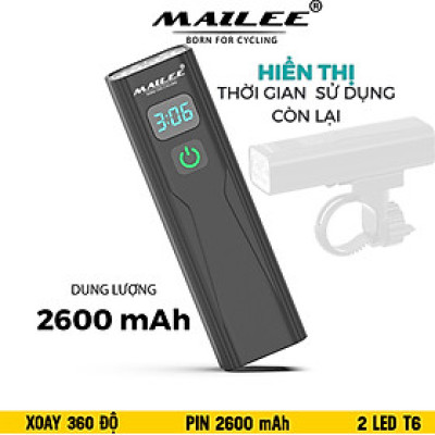 Đèn Xe Đạp BC-10 dung lượng 2600mAh, có hiển thị thời gian còn lại sử dụng, sạc Type-C, Có Hỗ trợ Sạc Khẩn Cấp - Mai Lee