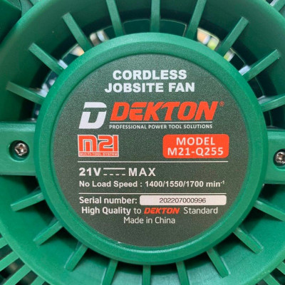 MÁY QUẠT DÙNG PIN DEKTON M21-Q255 - HÀNG CHÍNH HÃNG