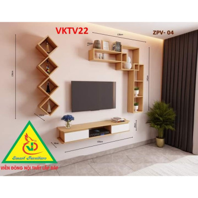 Bộ Kệ Ti Vi Treo Tường Trang Trí VKTV22