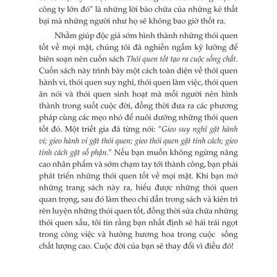 Thói Quen Tốt Tạo Ra Cuộc Sống Chất