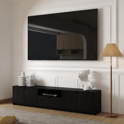 [Happy Home Furniture] CIRCLE , Kệ TIVI 4 cánh mở - 1 ngăn kéo , 220cm x 40cm x 48cm ( DxRxC), KTV_019