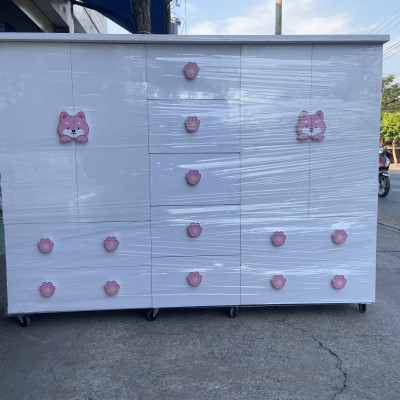 Tủ áo dễ thương trẻ em hình mèo Tundo ngang 1m6 x Cao 1m25 x sâu 45 cm