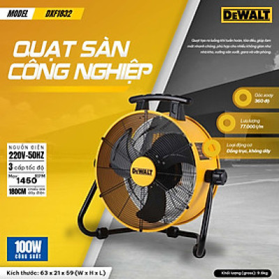 Quạt sàn công nghiệp 18inch DeWALT DXF1832 - Hàng chính hãng