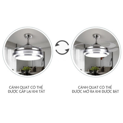 Quạt trần giấu cánh cao cấp - Có điều khiển từ xa - Động cơ DC - Hàng chính Hãng