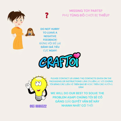 KIM NHỰA Bộ Thủ Công Trẻ Tự Làm Thú Bông 5+ DINOSAUR JOEY Craftoi Felt Sewing toy prepunched holes plastic needle