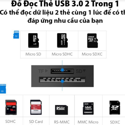 Đầu đọc thẻ nhớ Micro SD/SD chuẩn USB 3.0 + OTG Ugreen 20203 - Hàng chính hãng