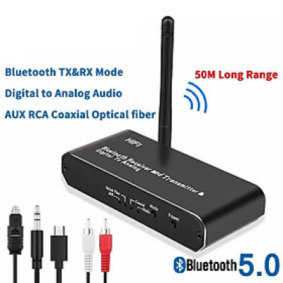 ROGTZ - Bộ thu phát Bluetooth 5.0 D09 Hỗ trợ A2DP AVRCP Kết nối đa dạng Android/IOS/PC/Laptop/Tablet/Máy chơi game Optical analog Coaxial AV3.5 Nhỏ gọn Dễ sử dụng Hàng Chính Hãng 
