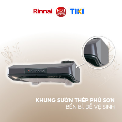 Máy hút mùi 60cm Rinnai RI-H6(Vt-G) ống thoát 161W - Hàng chính hãng.
