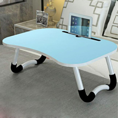 Bàn học nhựa chân thép gấp gọn thông minh có khe cắm ipad, điện thoại tặng dụng cụ lấy ráy tai có đèn