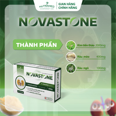 Viên uống Novastone hỗ trợ ức chế hình thành, tăng đào thải chất lắng cặn, sỏi tiết niệu (30 viên) - Nutramed