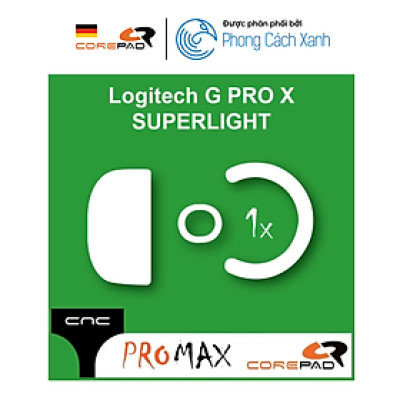 Feet chuột PTFE Corepad CNC milled Skatez PRO MAX dành cho Logitech G PRO X SUPERLIGHT 1 (1 bộ) - Hàng Chính Hãng