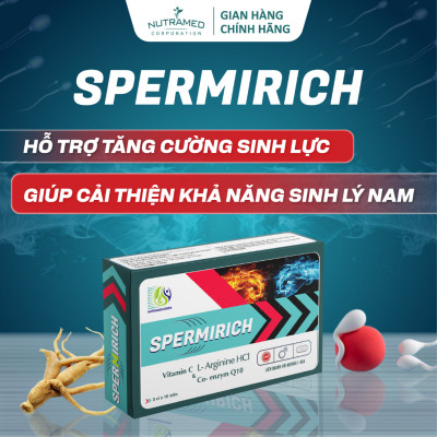 Viên uống Spermirich hỗ trợ tăng cường sinh lực và cải thiện khả năng sinh lý nam (30 viên) - Nutramed