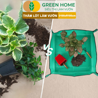Thảm Lót Làm Vườn Greenhome, D100xR100cm, Trộn Đất, Thay Chậu, Trồng Cây Sạch Sẽ Chống Thấm Nước, Dễ Vệ Sinh, Gấp Gọn