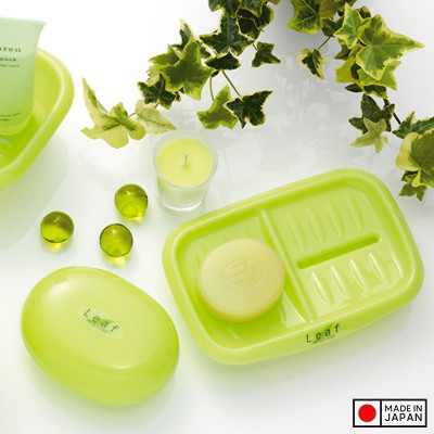 Khay đựng xà bông đôi Leaf sản xuất Inomata, làm từ nhựa PP cao cấp kháng khuẩn an toàn và bền đẹp - nội địa Nhật Bản 