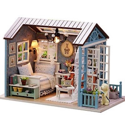 Nhà búp bê Ngôi nhà thu nhỏ lắp ghép Blue Time Z