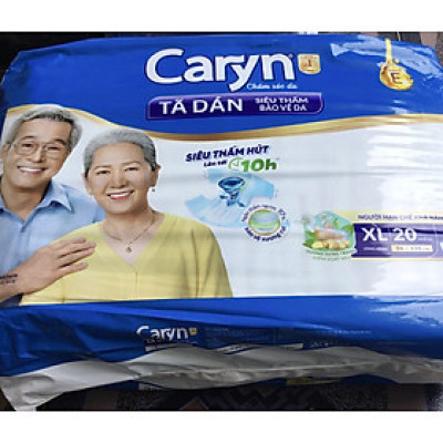 Mẫu mới nhất - Tã dán Caryn XL20 Siêu thấm Đệm thấm xanh bảo vệ vùng xương cụt - Tã dán người già, người lớn tuổi Caryn